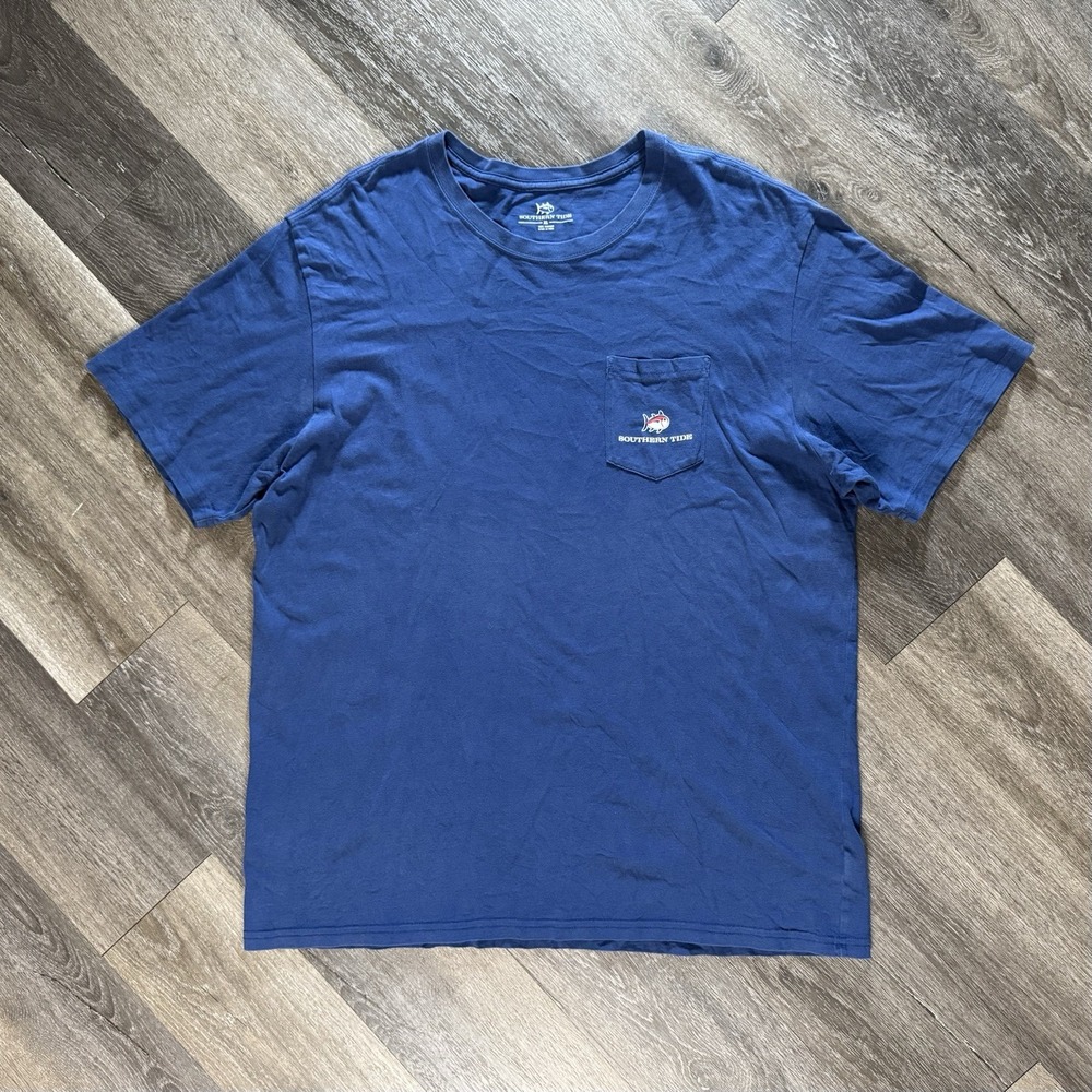 Vineyard Vines Ole Miss University Pocket Tee T Shirt Blue Size XL Souvenirs